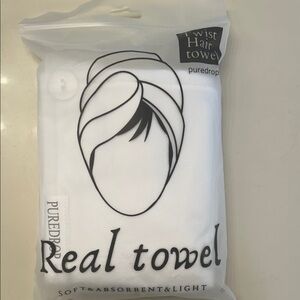 Puredrop Twist Hair Towel in White